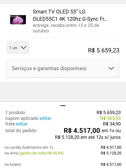 Imagem na descrição da promoção