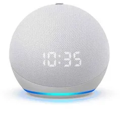 Echo Dot 4 Amazon Branco com Relógio Alexa| KaBuM!