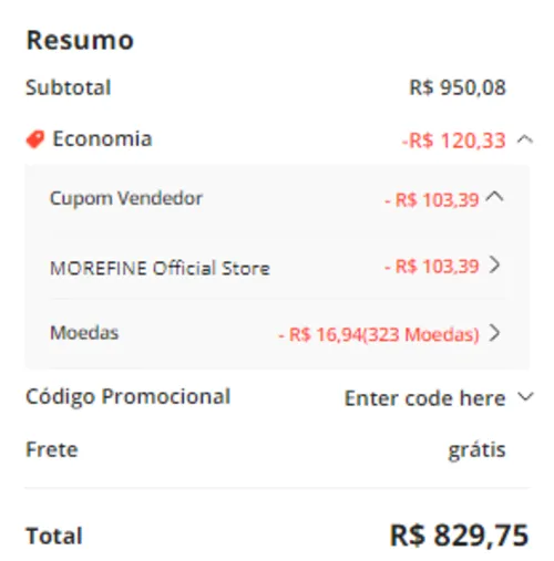 Imagem na descrição da promoção