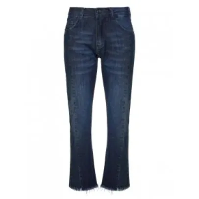 Calça Amaro Jeans Reta Com Reservas - Azul Escuro R$60