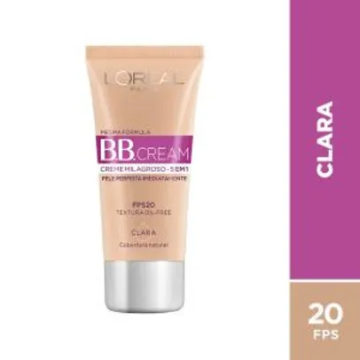 BB Cream L'Oréal Paris cor Clara FPS 20 30ml R$17
