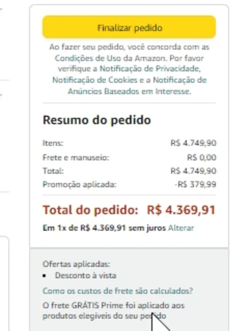 Imagem na descrição da promoção