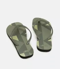 Chinelo Em PVC Com Tiras E Estampa Geométrica Verde