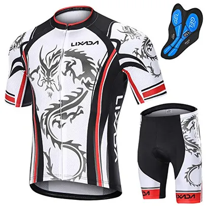 KKmoon Conjunto masculino de ciclismo de secagem rápida camiseta