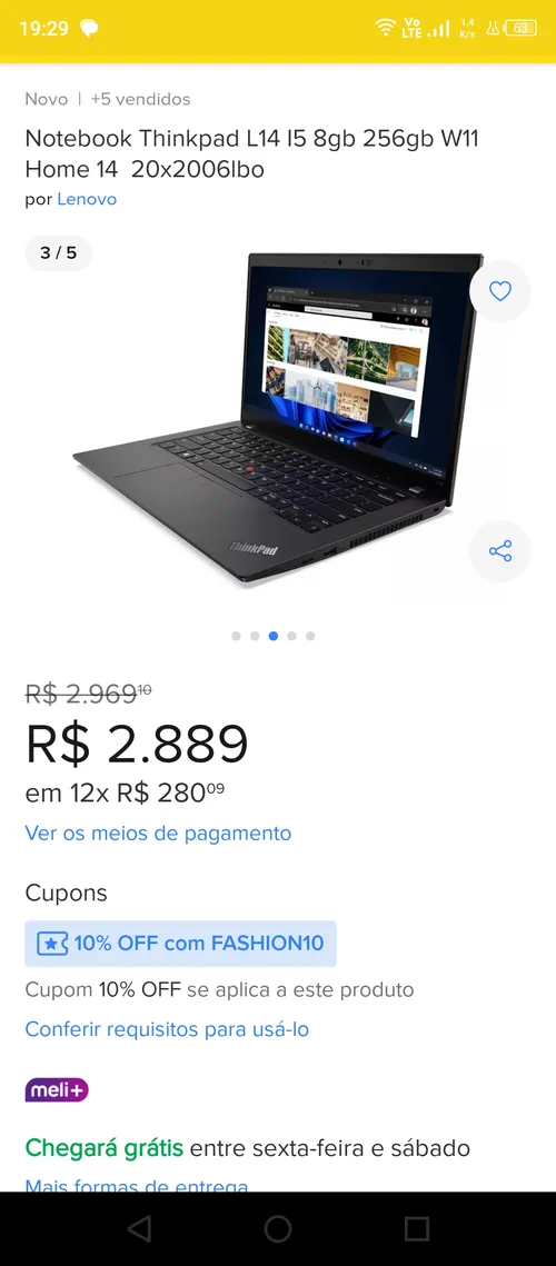 Imagem na descrição da promoção