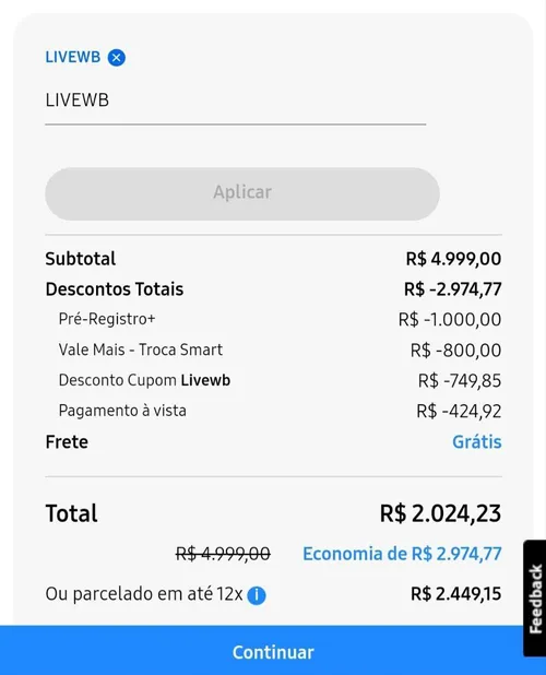 Imagem na descrição da promoção