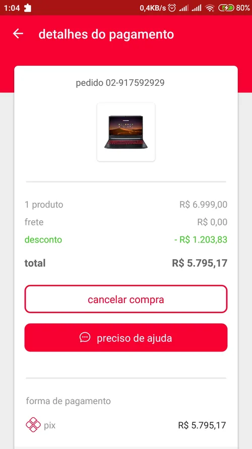 Imagem na descrição da promoção