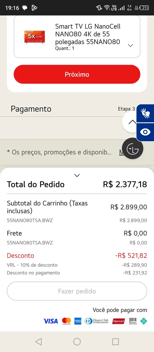 Imagem na descrição da promoção