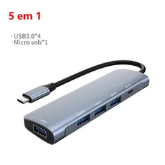 Estação Hub de carregamento 5 em 1 usb-c laptop multi-função