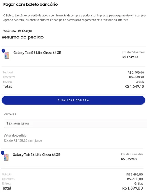 Imagem na descrição da promoção