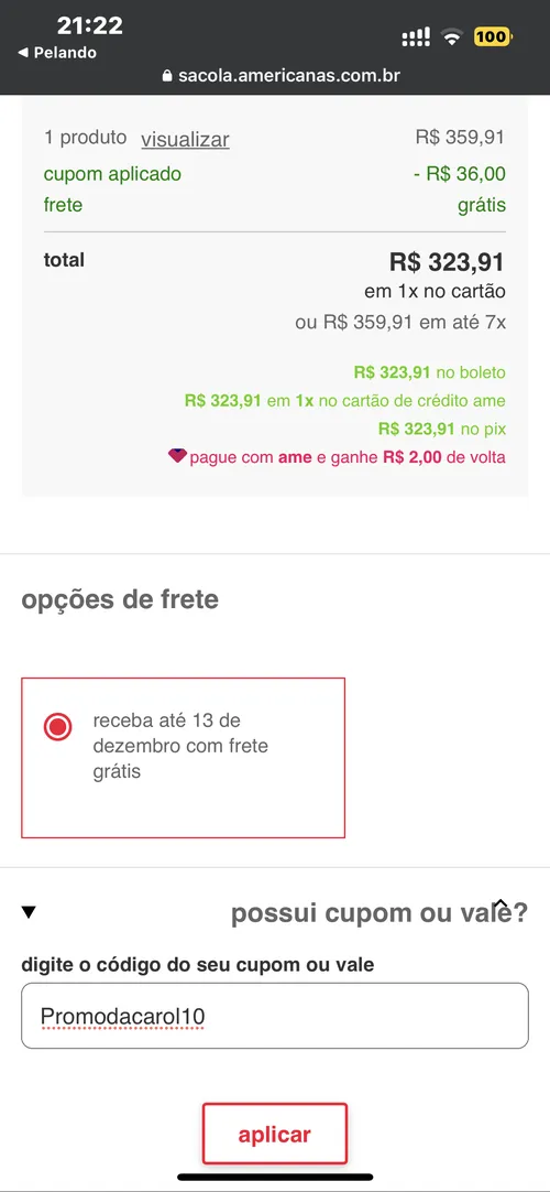 Imagem na descrição da promoção