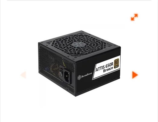 Fonte SilverStone ATTIS 650R, 650W, 80 Plus Bronze, PFC Ativo, Cabos Flat, SST-AT650R-BF