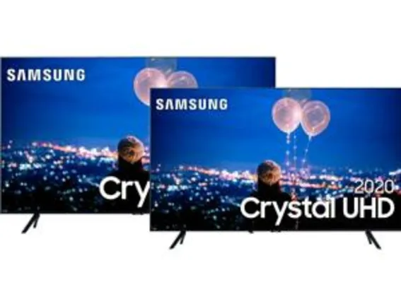 [R$5.349 AME] Samsung Smart TV 65'' Crystal UHD 65TU8000 4K + Samsung Smart TV 50" Crystal UHD 50TU8000 4K | R$5.999