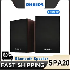  [APP / Taxa Inclusa] Caixas de Som Philips SPA20 com Conexão com Fio e Bluetooth