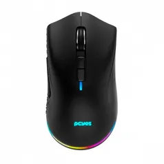 Mouse Gamer Wireless PCyes Anok, 16000 DPI, PMW 3325, RGB, Recarregavel, Black, PMGAKRGB