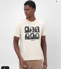 Camiseta masculina faces Bob Marley bege | Zion Rootswear