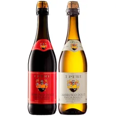 Vinho Italiano I Puri Lambrusco Dolce Emilia Bianco Tinto 750ml + Vinho Italiano I Puri Lambrusco Dolce Emilia Bianco Branco 750ml