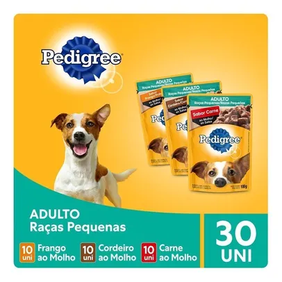 Kit Ração Úmida Pedigree Sachê Para Cães Adultos de Raças Pequenas | R$ 64