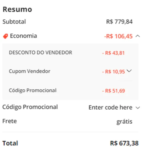 Imagem na descrição da promoção