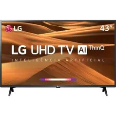 Smart TV LED 43'' LG 43UM7300 UHD 4K ThinQ | R$1.396