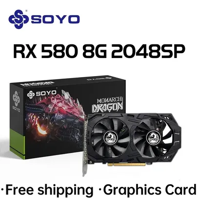 [Taxa inclusa] Placa de vídeo SOYO AMD Radeon RX580 - 2048SP, 8G, GDDR5, 256bit