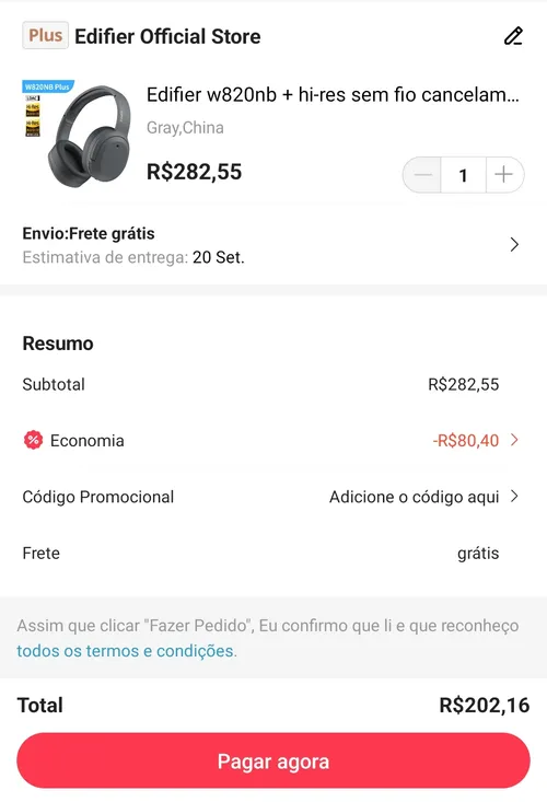 Imagem na descrição da promoção