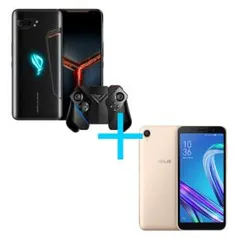 ASUS ROG Phone II 8GB/128GB Preto + Gamepad Controller + Zenfone Live L2 OctaCore 435 Dourado