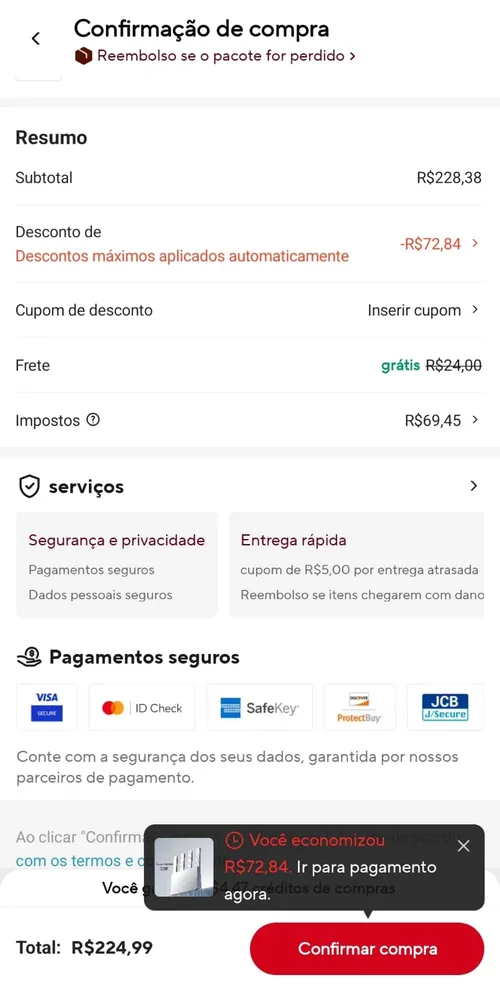 Imagem na descrição da promoção