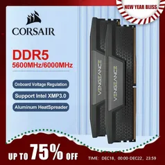  Memória RAM DDR5 CORSAIR VENGEANCE 16GB 6000MT (Moedas/ G Pay)