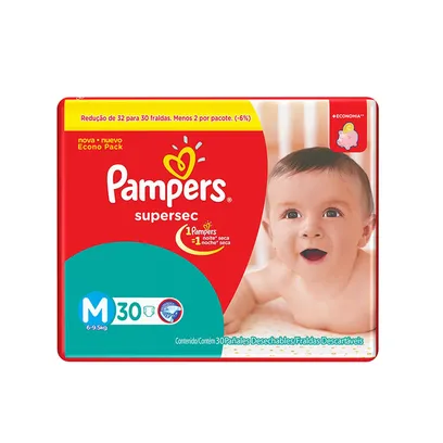 Foto do produto Fralda Pampers Supersec - M - 30 Unidades