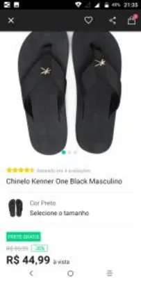 Chinelo Kenner one Black (frete grátis + cupom somente pelo aplicativo )