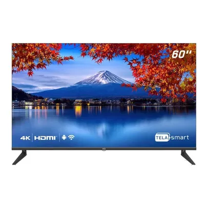 Smart TV HQ 60 Polegadas 4K, UHD, HDR, Tela Sem Bordas, Android 11, Sistema Ultrasound, Design Slim