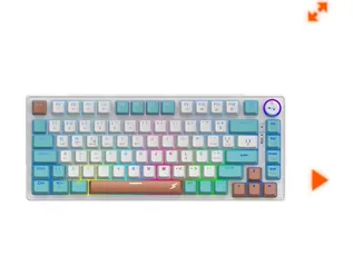 Teclado Gamer SuperFrame Ribbon, Wireless RGB, Switch Red, 75%, ABNT, Hot Swap, Sem Fio, White/Green