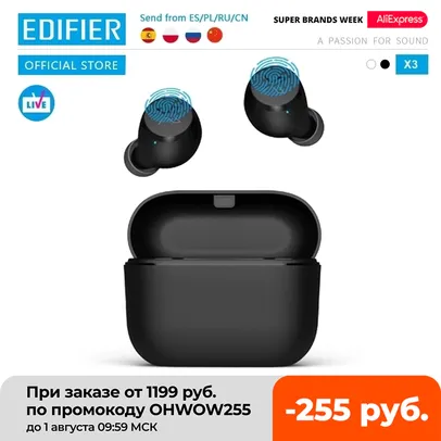 EDIFIER X3 Fone de ouvido Bluetooth 5.0 TWS | R$ 65