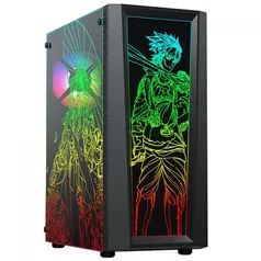 Gabinete Gamer Ninja Eraser, RGB, Mid Tower, Vidro Temperado, ATX, Sem Fonte, Com 1 Fan