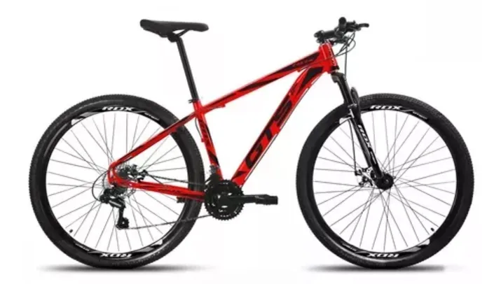 Mountain bike GTS FEEL Feel RDX aro 29 19" 21v freios de disco mecânico câmbios Shimano cor vermelho/preto