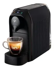 Cafeteira Tres Corações Passione automática preta-brilhante para cápsulas monodose 127V