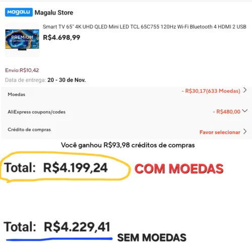 Imagem na descrição da promoção