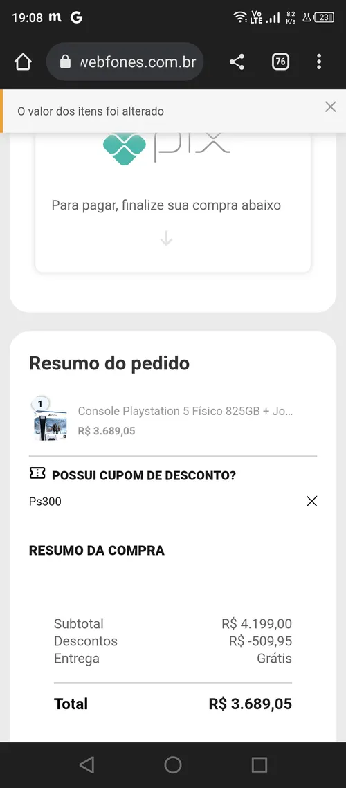 Imagem na descrição da promoção