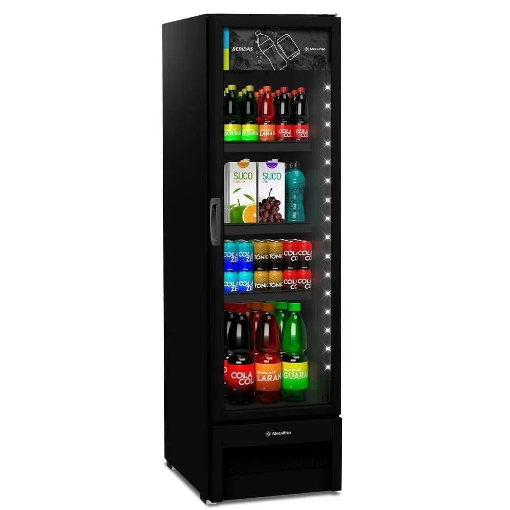 Refrigerador Porta De Vidro 324l Vb28rh All Black 110 V - 110V