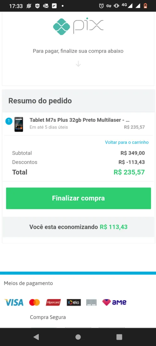 Imagem na descrição da promoção