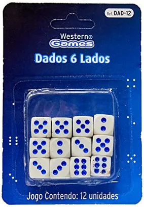 [Leve +Por- R$ 4 ] Dados 6 Lados 12 Peças, Western, Multicor, Pacote de 1