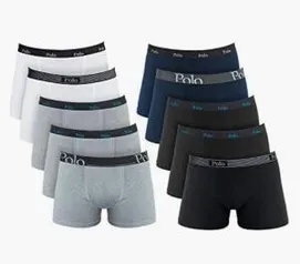 Kit 10 Cuecas Boxer Cotton, Polo Match, Masculino R$85