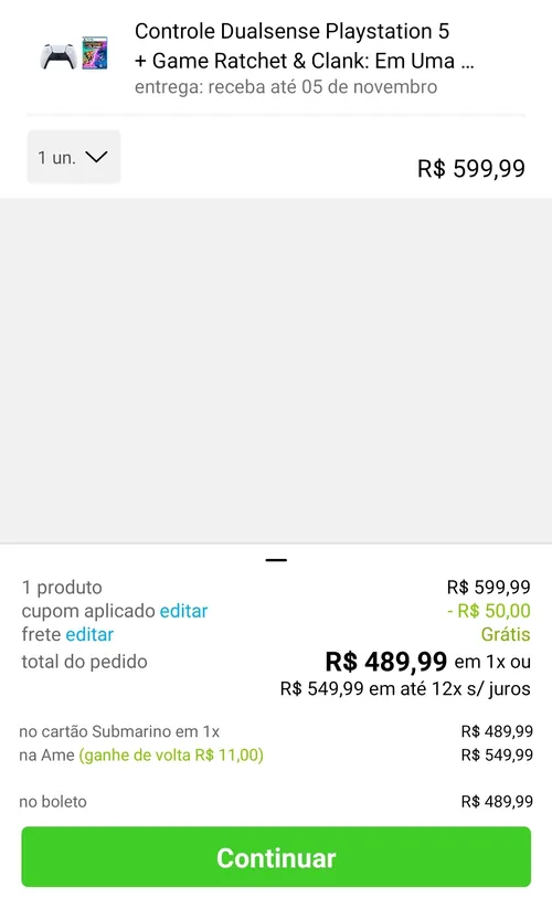 Imagem na descrição da promoção