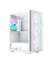 Gabinete Gamer Montech x3 MESH, Mid Tower, White, ATX, Com 6 Fans RGB, Vidro Temperado, X3 MESH (W)