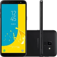 Smartphone Samsung Galaxy J6 64GB Dual Chip Android 8.0 Octa-Core 1.6GHz 4G Câmera 13MP - Preto - R$899 (Com R$149 de cashback com Ame)