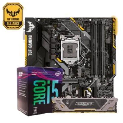 Kit Upgrade Placa Mãe Asus TUF B360M-Plus Gaming + Processador Intel Core i5 8600 + Memória DDR4 Crucial Ballistix AT 8GB 2666MHz - R$1899