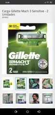 Carga Gillette Mach 3 Sensitive - 2 Unidades | R$ 14