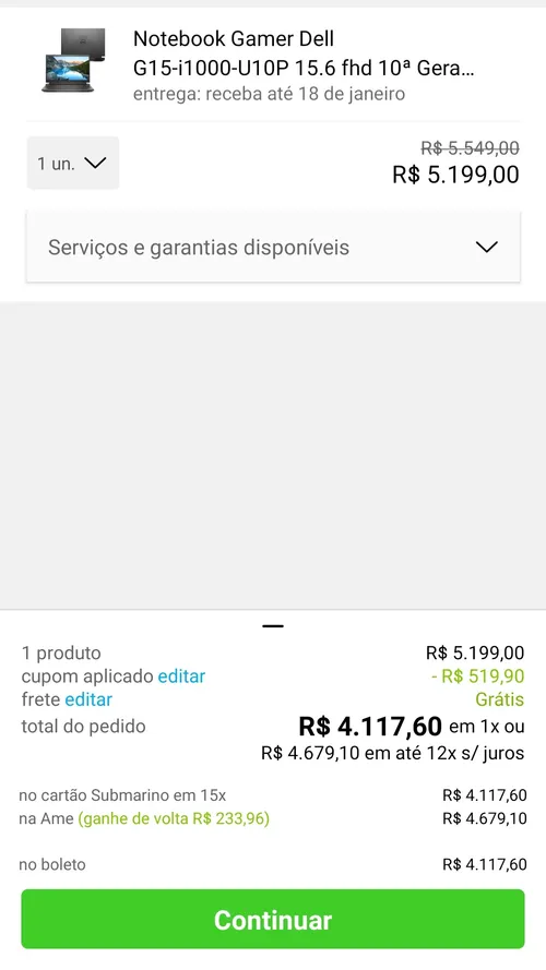 Imagem na descrição da promoção