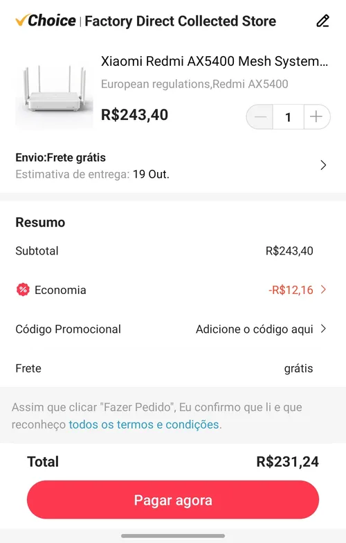 Imagem na descrição da promoção